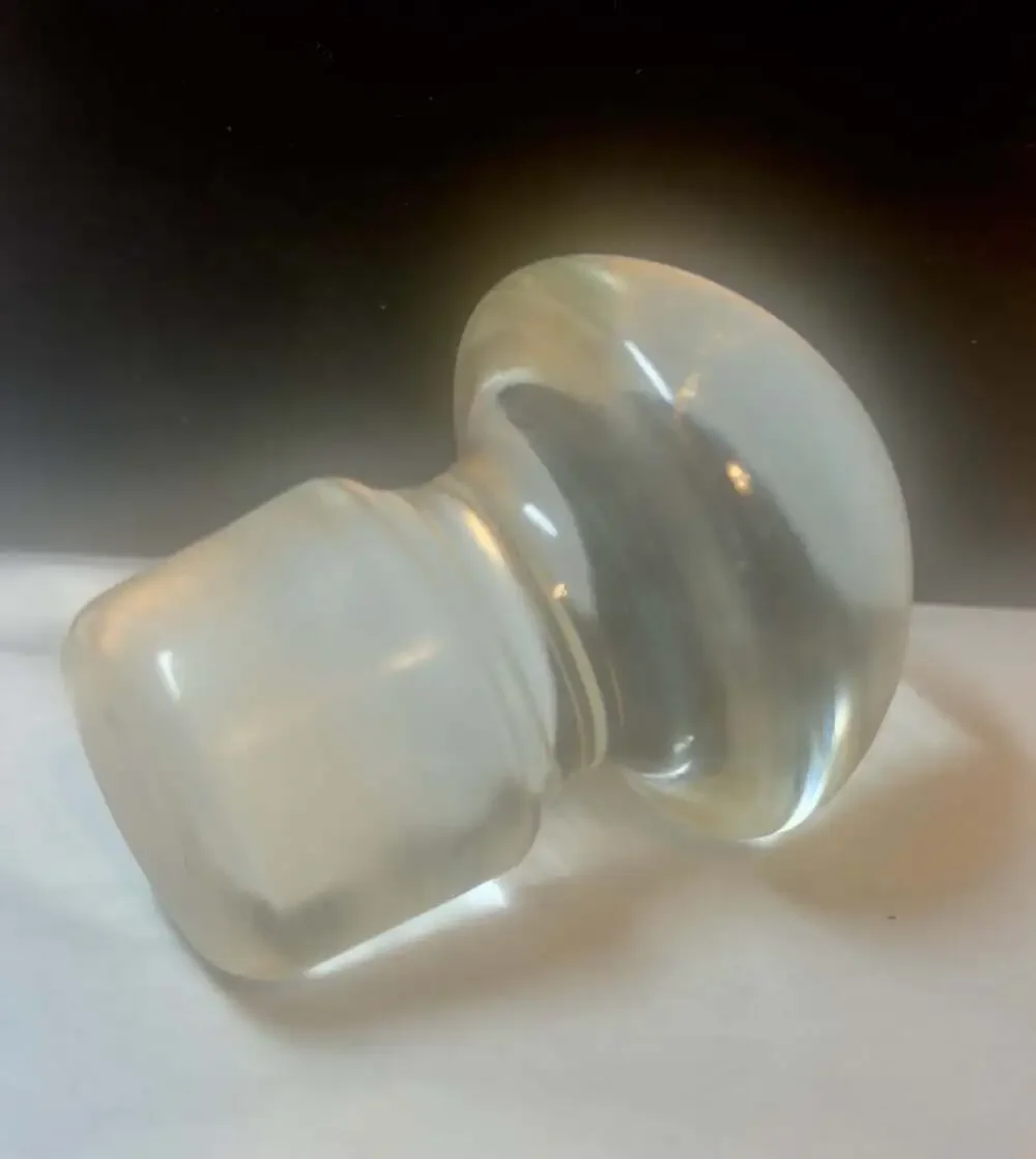 Vintage Clear Heavy Crystal Glass Round Top Decanter Stopper